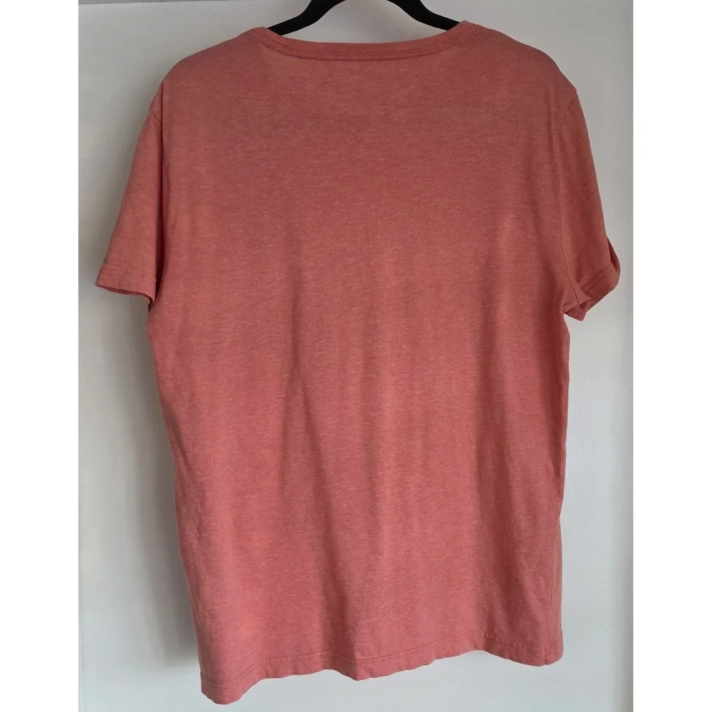 Banana Republic Men's T-Shirt M Pink Solid Cotton Short Sleeve Crew Tee Top